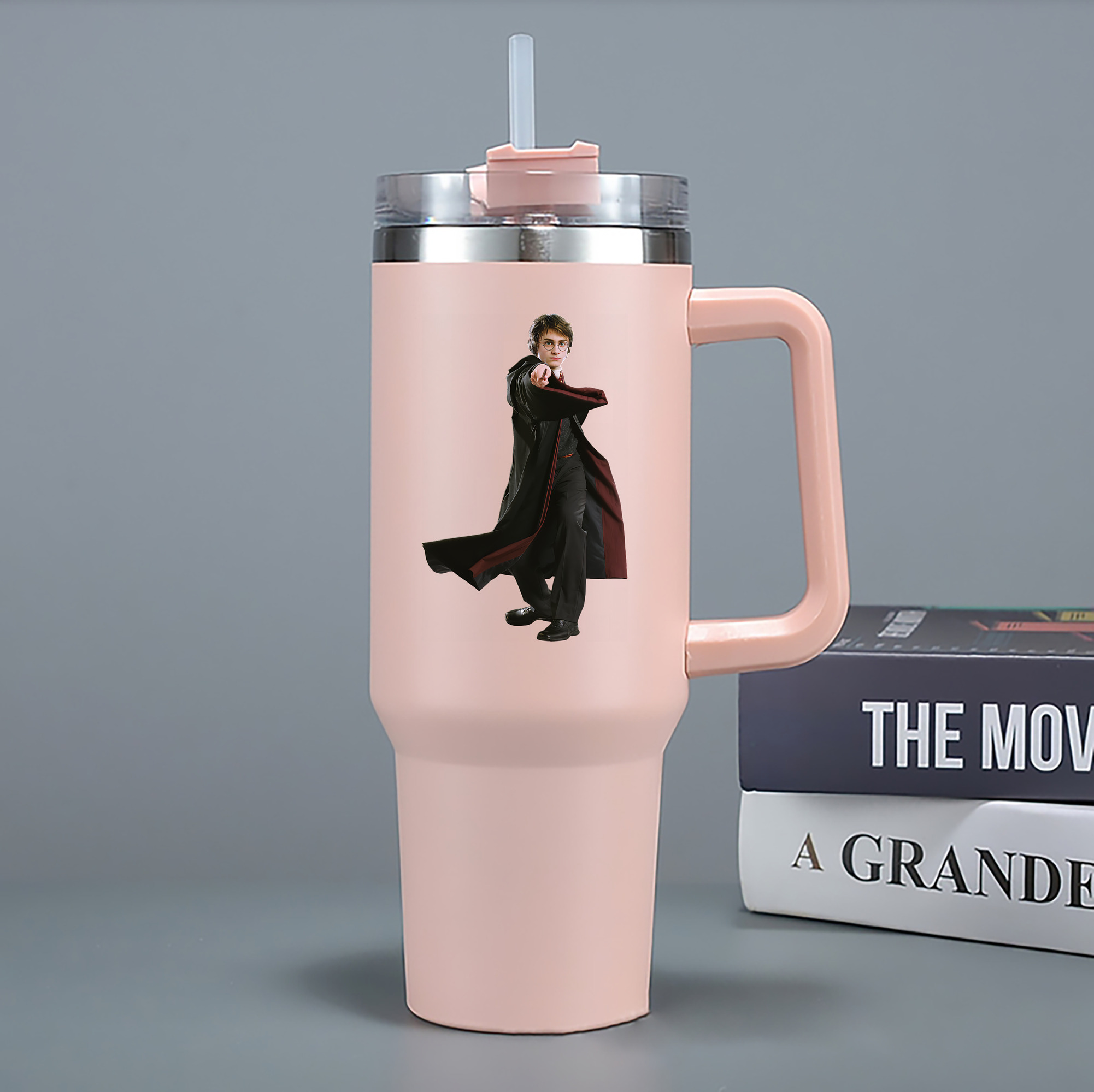 （画像用） Harry Potter ハリー・ポッターシリーズ 1200mL車用タンブラー - クリスタルステッカー（プラスチックストロー付き）